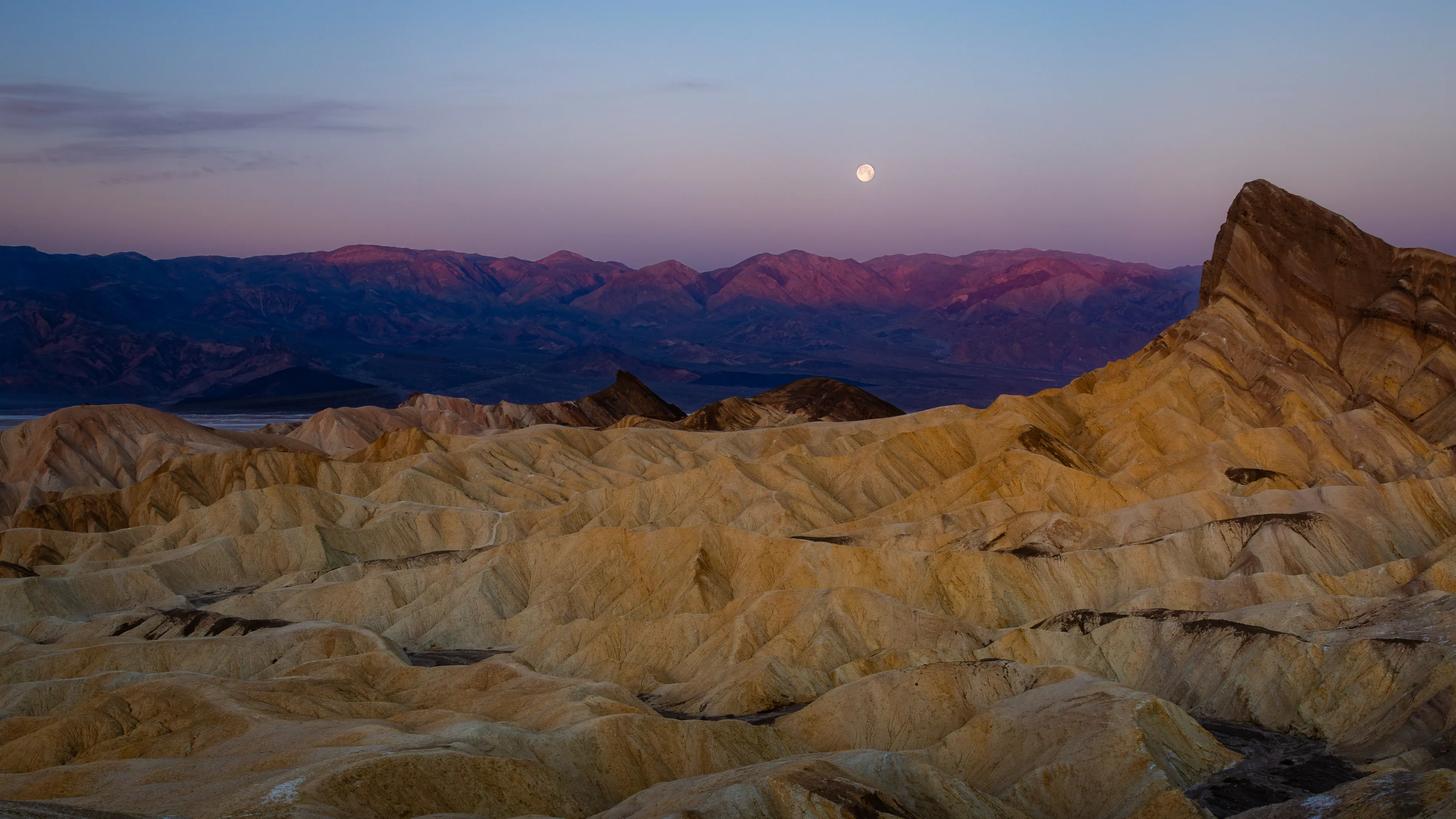 Full Moon, Zabriskie — fine art landscape photography print by Paul Anderson, Death Valley, California